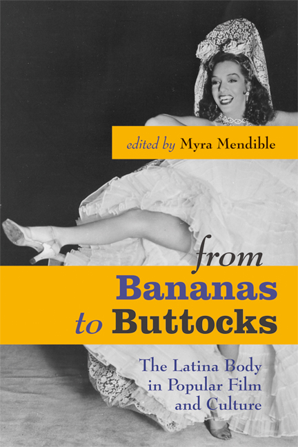 cover for From Bananas to Buttocks: THe Latina Body in Popular Culture edited by Myra Mendible
