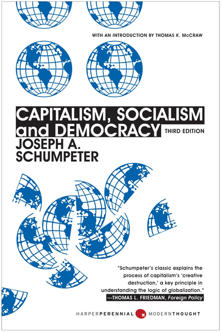 cover for Capitalism, Socialism and Democracy by Joseph Schumpeter