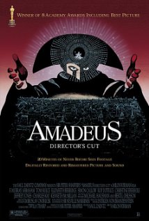 cover for Amadeus, a film directed by Milos Forman