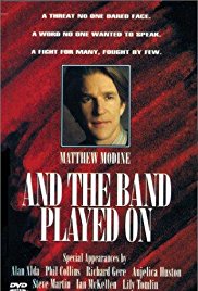 cover for And the Band Played On, a film directed by Roger Spottiswoode