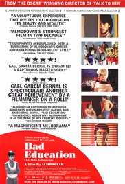 cover for Bad Education, a film directed by Pedro Almodovar