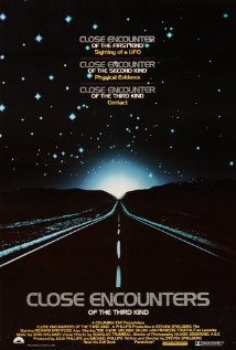 cover for Close Encounters of the Third Kind, a film directed by Steven Spielber=g