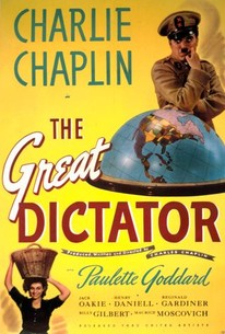 cover for The Great Dictator, a film directed by Charlie Chaplin